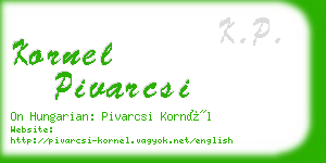 kornel pivarcsi business card